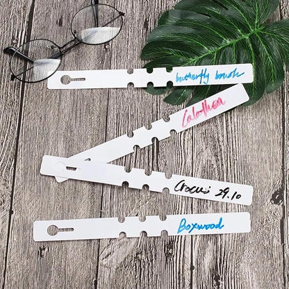 200Pcs Green Plant Labels Plant Tags Wrap Around Hanging Tags Adjustable Outdoor Nursery Garden Labels Sun-Proof Reusable Tree Markers with 2pcs Waterproof Permanent Marker Pen (200pcs White)