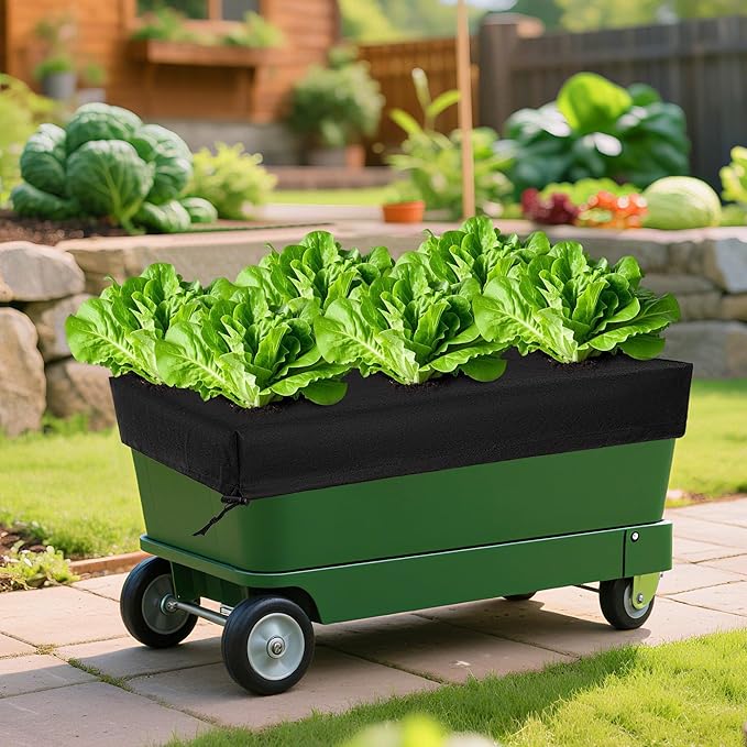 4 Pack City Picker Mulch Covers, Black Planter Box Cover with Elastic Drawstring City Pickers Covers for Raised Garden Bed, 20" x 24"