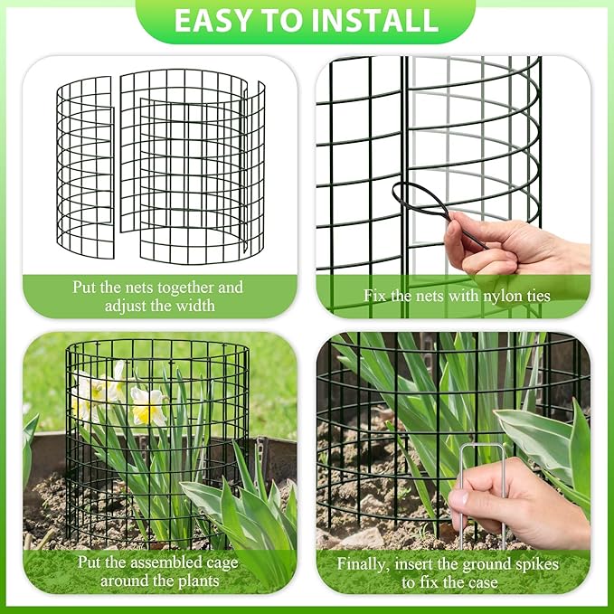 15Pcs Plant Protector from Animals: 5 Pack Metal Mesh Plant Cages to Keep Animals Out - Garden Protection Bunny Barricades from Chicken Squirrels Rabbits for Flowers Vegetables