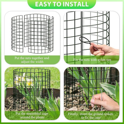 15Pcs Plant Protector from Animals: 5 Pack Metal Mesh Plant Cages to Keep Animals Out - Garden Protection Bunny Barricades from Chicken Squirrels Rabbits for Flowers Vegetables
