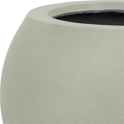 SAFAVIEH Outdoor Patio Furniture Collection – Kenslia Sage Green Ficonstone Planter Pot, Fully Assembled Decorative Outdoor Planter, Sculptural Orb Design (PAT1518E)
