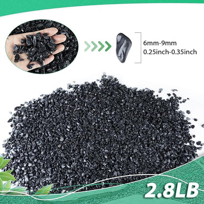 Succulent Rocks for Plants Tiny Pebbles for Planters 2.8LB Pea Gravel Bulk Course Sand Soil Small Decorative Stones for Indoor Bonsai Pots Cactus Top Dressing Aquarium Garden Landscape, Black