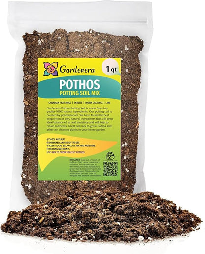 GARDENERA Air-Purifying Plant Potting Mix - 1 Quart - Potting Soil for Pothos, Parlor Palm, and Peace Lily - Made with Natural and Organic Ingredients