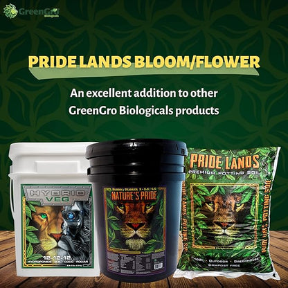 Pride Lands Premium Organic Bloom Fertilizer with NO Fillers, Bigger Buds and Flowers, Brighter Plants with Our Complete Bloom Nutrients, Recharge Soil and Boost Growth with Optimal Blend of NPK, 5 lb