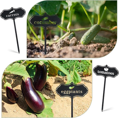 6 Pack Metal Seed and Plant Markers Garden Signs for Vegetables 8 Inch Waterproof Reusable Garden Label Stakes Tags with Names for Vegetable Indoor Outdoor Farmhouse Greenhouse