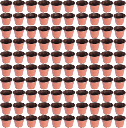 9.5" Seedling Pots Plastic Plant Pots Seedling Cups Nursery Pots Plant Container for Indoor Outdoor Plants Seeds Germination, Seedlings Growing, Succulents Planting 100 Pcs