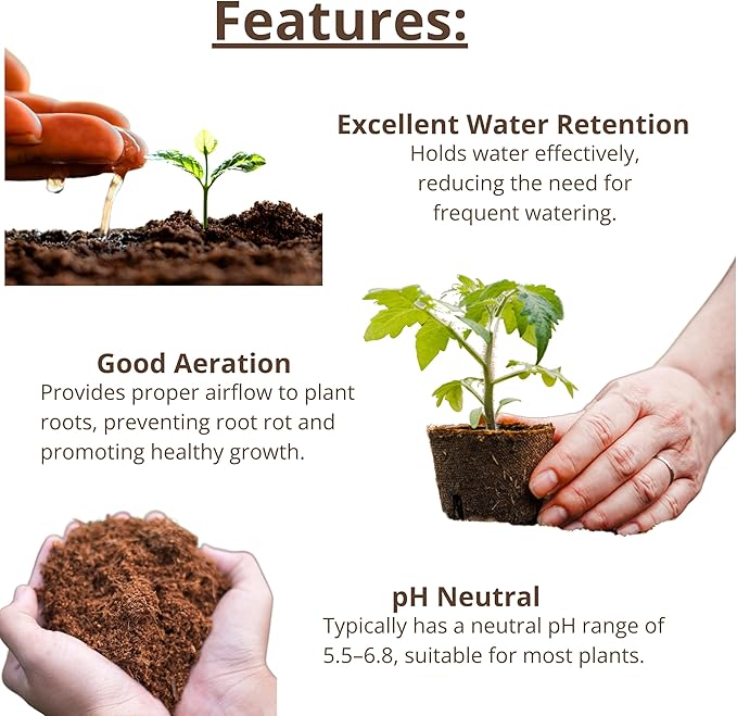 LaLaGreen Indoor Planting Soil (500g, 4 Pack) Organic Shredded Coconut Husk Fiber Brick Orchid Peat Moss for Plants, Fertilizer for Outdoor Plant Seed Starter Soils Coco Coir for Herb Flower Gardening