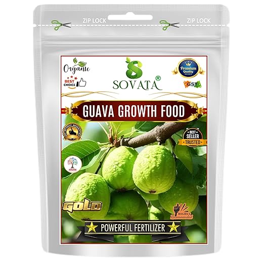 Sovata® Guava Growth Food, Powerful Organic Fertilizer for Fast Growth and Heavy Fruiting of Guava Plants. (900 gm)