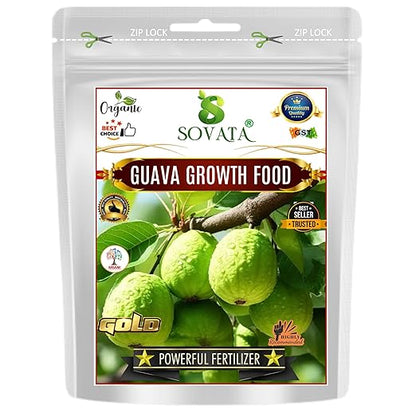 Sovata® Guava Growth Food, Powerful Organic Fertilizer for Fast Growth and Heavy Fruiting of Guava Plants. (900 gm)