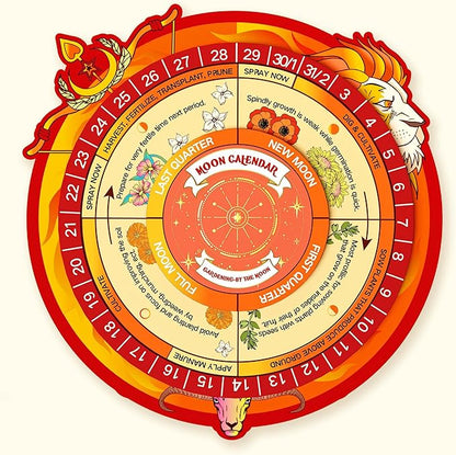 Lush&Dew Gardening Gifts for Women Men, Zodiac Garden Seed Bank, 12 Varieties Non-GMO Heirloom Vegetables Flower Seeds, Hand Craft Storage Box with Moon Calendar for Fire Signs, USDA Zone 3-11