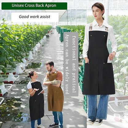 Pottery Apron Split Leg Waterproof Unisex Crossback Apron with Large Pockets