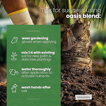 Soil Seed & Water Oasis Blend Organic Fertilizer for Palm & Date Trees – Soil Amendment for Tropical Landscapes - OMRI Listed Organic Fertilizer