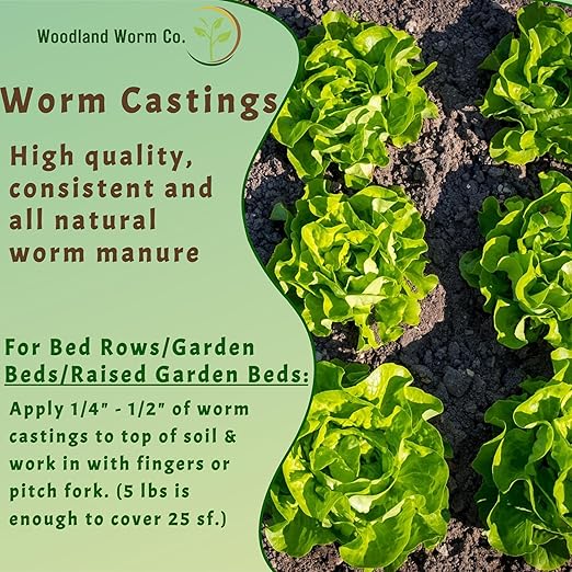 Earth Worm Castings for Plants - Soil Amendment and Natural Fertilizer for Gardening, Vegetables, Lawns and Indoor Plants - Odor-Free, All-Natural – 5 lb Bag