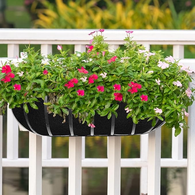 12x120 Inch Planter Liner Roll Fabric Planter Basket Liner Non Woven Black Felt Window Box Liners Coconut Fiber Liner Roll Replacement Hanging Basket Liner Coco for Plants Flower Outdoor Indoor Garden