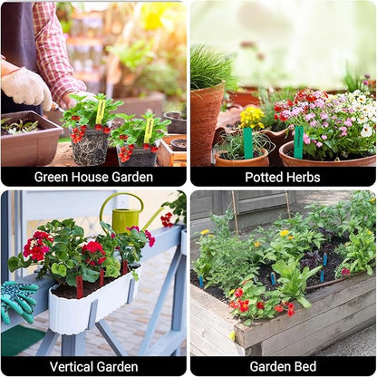 Greaner Plant Identification Stakes, Colorful 100PCS Plant Tags, Plant Markers for Outdoor Plants Waterproof, Plant Label Stakes for Indoor Outdoor plants, Herb Labels with Garden Marker Pen(4 Inches)