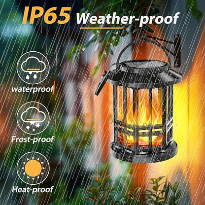 Solar Lanterns Outdoor Waterproof,Flickering Flame Landscape Lanterns ,Solar Powered Outdoor Hanging Lights Decor for Garden, Yard, Patio, Porch 4 Pack