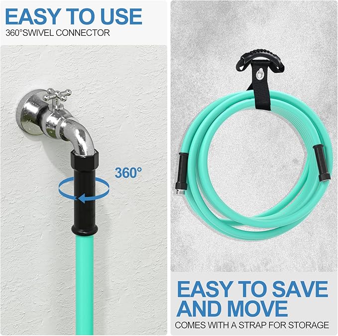 SPECILITE 5/8" RV Drinking Water Hose 25 FT, CA65 Certified with Aluminum Fittings, Kink & Tangle Free Flexible for Camper, Garden, Boat, Trailer