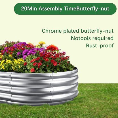 Galvanized Garden Bed kit for Vegetables/Herbs/Flowers (6X3X1)