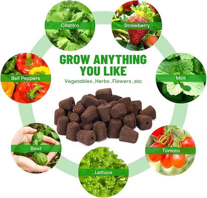 40 Pcs Seed Starter Plugs with Tray, Replacement Grow Sponges Plant Plugs, Great for Soil, Tray or Planting Pods, Promotes Herbs, Vegetables and Flowers Growth