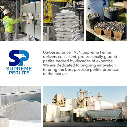 Supreme Perlite Medium Horticultural Perlite, 4 Cubic Feet Bag - Organic Potting Soil Mix Amendment for Seed Starting, Succulent, Cactus, Orchid, Bonsai, and Indoor or Outdoor Gardening
