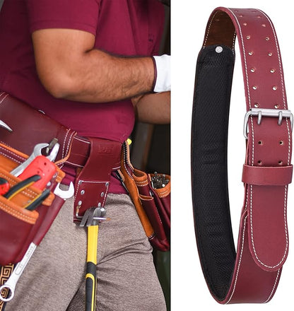 FUERI Premium Leather Tool Belt Carpenter Electrician Framer Mechanic Worker Tools Belts for Men Consturction Bags Pouches Suspenders
