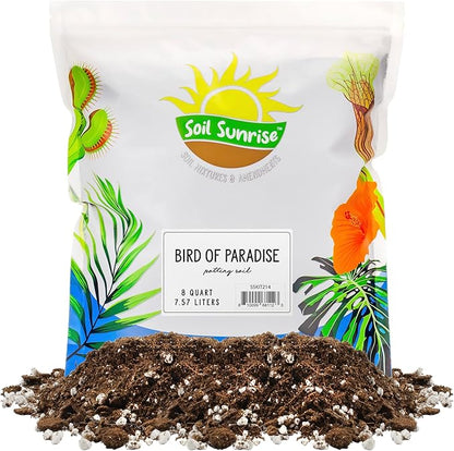 Soil Sunrise Bird of Paradise Potting Soil Mix (8 Quarts) All Natural Mix for Indoor/Outdoor Container Tropical Plants