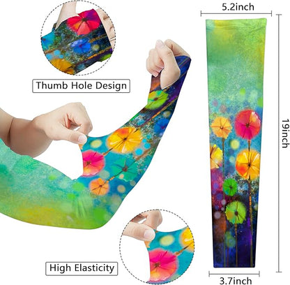 Garden Sleeves for Women Boho Gardening Sleeves with Thumb Holes UV Sun Protection Arm Sleeves for Women