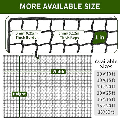NQB Golf Practice Net with Steel Hanging Kit & Nylon Rope, Hitting Net for Multiple Sports