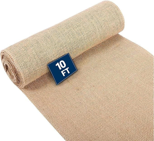 Natural Burlap Fabric Roll - Garden Plant Cover, Jute Material, 40" x10ft, for Rustic Decor, Gardening, Weed Barrier, Plant Wrapping (5 x 5 Weave)