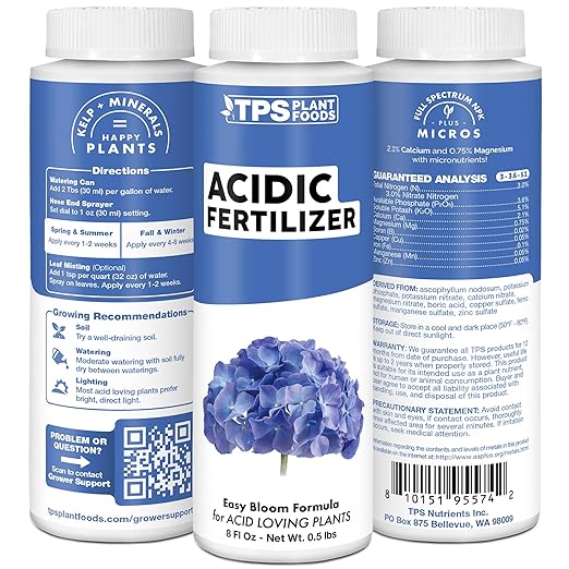 Acidic Fertilizer for Acid-Loving Plants, Works Great for Hydrangeas, Blueberries, and Gardenia, Liquid Fertilizer by TPS Plant Foods, 1 Gallon (128 oz)