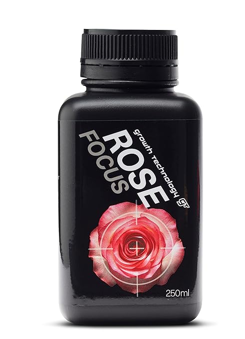 Growth Technology GT Rose Focus – Liquid Plant Food & Plant Nutrient for All Roses – Complete Formula with 12 Essential Minerals & Extra Calcium for Healthy Growth & Vibrant Blooms – 250mL (8.5 fl oz)