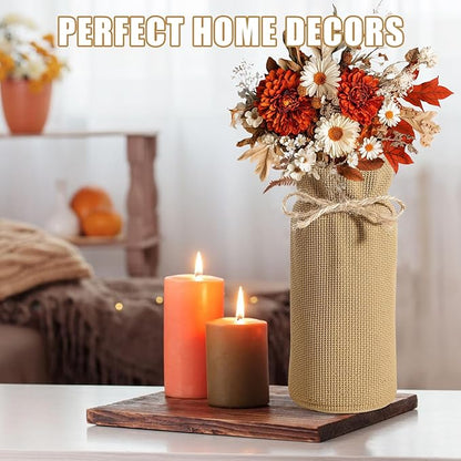 Fall Decor Vase for Flowers Fall Centerpieces for Tables Vases Home Decor Vintage Flower Vase Dining Table Centerpiece Decor (Linen)
