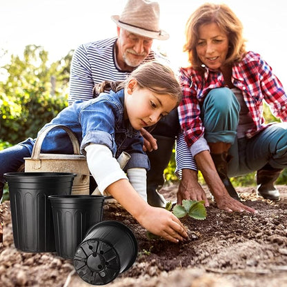 300 Pcs 1 2 Gallon Nursery Pots Bulk Plastic Flexible Plant Seedling Pots with Drainage Hole and Gardening Tools for Garden Flowers Succulents Seedlings Indoor and Outdoor