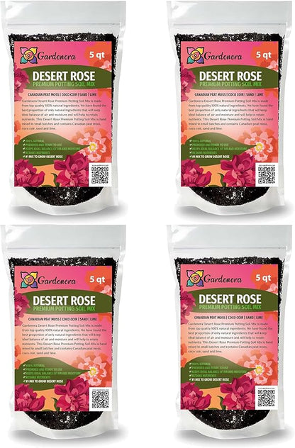 Gardenera Desert Rose Potting Mix - Unleash The Full Potential of Your Adenium Plants - 20 QUARTS