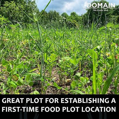 Domain Outdoor Overhaul Deer Food Plot Seed, Spring Triticale, Crimson Clover, Balansa Clover, Buckwheat, Tillage Radish, Great to Plant in Spring, Designed to Improve Soil and Attract Deer, 1/4 Acre
