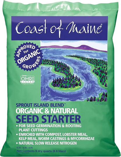 Coast of Maine, 8qt (Pack of 6) Sprout Island Blend, Organic & Natural Seed Starter for Seed Germination & Root Plant Cuttings