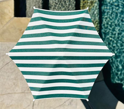 Fixed Plant Shade for Potted Plants 28" x 30" Outdoor Container Sun Shade Cover Premium Fabric Canopy with Fiberglass Frame & Soil Anchor Stripes & Solids Assembly Required