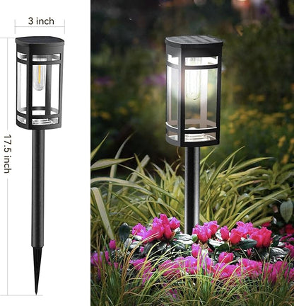 EXCMARK 12 Pack Solar Lights Outdoor Waterproof for Garden Pathway Walkway Driveway Yard Lawn Decorative Landscape Lighting. (Cool White Light, 12)