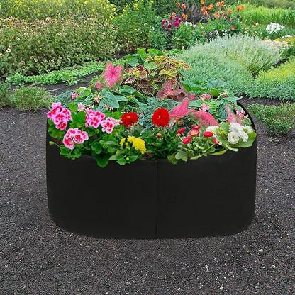 Firlar Fabric Raised Garden Bed, Fabric Raised Planting Bed Grow Bag, Fabric Pots Planting Pots for Herb Plants Flowers Vegetables, Black (35.4x35.4 Inch)