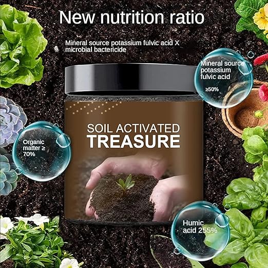 Soil Activated Treasure-You Will Be Amazed! Soil Activation Treasure, Soil Penetrant and Wetting Agent, Organic Soil Improver, Premium Soil Activator Improve Plant Growth (2 Bottle*400g)