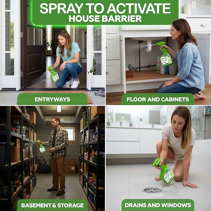 Roach Killer – Natural Peppermint Oil Roach Spray for Indoor & Outdoor Use – Cockroach Killer & Roach Repellent for Home – Safe for Kids & Pets Pest Control Solution (16oz)