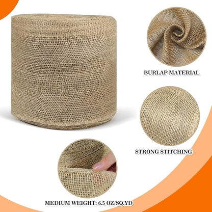 6.3" x 50ft Burlap Tree Wrap Roll for Gardening, Natural Tree Trunk Wrap Fabric Tree Protector Garden Burlap Roll Burlap Wrap Plants Bandage for Keeping Warm Moisturizing (6.3" x 50ft)