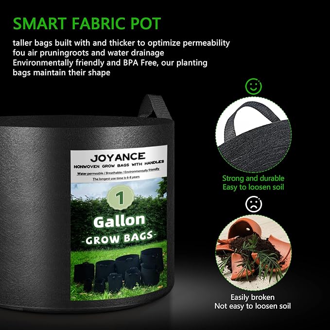10-Pack 30 Gallon Grow Bags, Heavy Duty 300G Thickened Non-Woven Fabric Grow Bags, Ventilated Plant Pots with Reinforced Handies