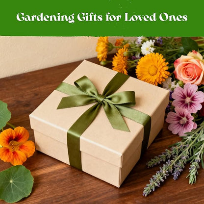 Lush&Dew Edible Flower Seed Bank with Almanac, Gardening Gifts for Women Men, 32 Types 30,000+ Non-GMO Heirloom Seeds for Planting Culinary Flowers, Survival Seed Kit, Annual Perennial, Zone 3-11