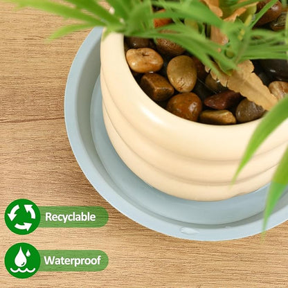 Augshy 18 Piece Plant Tray, 4/6/8/10 inches 4 Sizes Transparent Plastic Flowerpot Tray Heavy Plant Drip Tray for Gardens, Balconies and Indoors