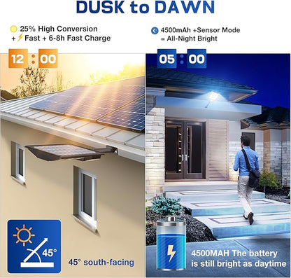 Sunwish Solar Street Light Outdoor, 6500K 5730LEDs Dusk to Dawn Solar Street Lights with Motion Sensor Remote Control, IP66 Waterproof Outdoor Flood Lights for Garden Yard Parking Lot (6PACK)