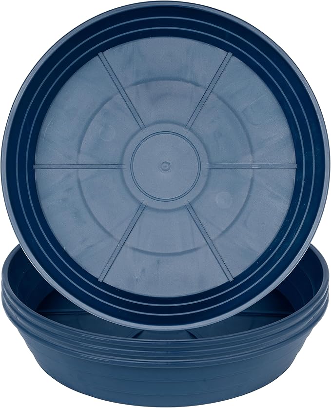 Plant Saucer 14 Inch 4 Pack 6 8 10 12 14 16 18 20 25, Plastic Plant Trays for Pots，Extra-Deep Plant Water Dray Tray, Bird Bath Bowl, Heavy Flower Plant Saucers Indoors and Outdoor No Holes
