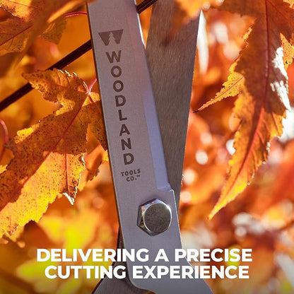 Woodland Tools 22" Regular Duty Hedge Shears - High Carbon Steel Blades, Non-Stick Coating, Cushioned Grips, Shock-Absorbing Bumpers, Manual Hedge Clippers for Shrubs and Bushes