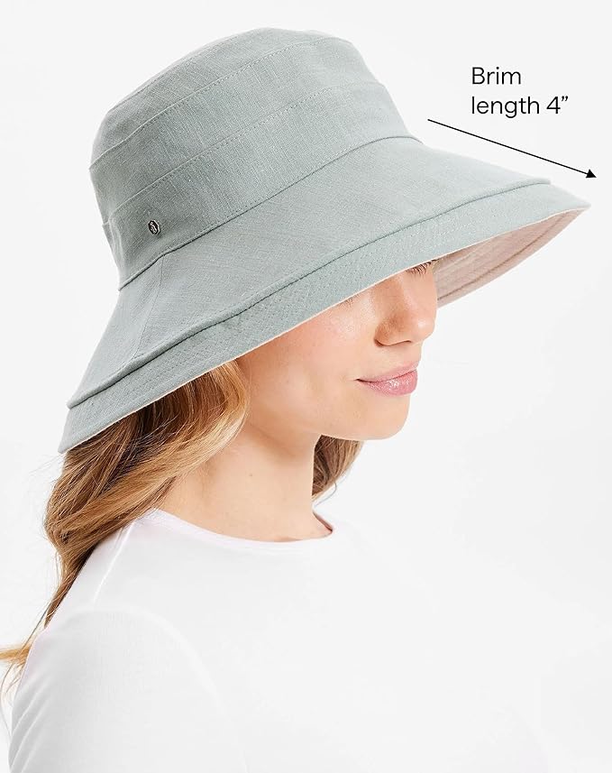 Solbari Women's Holiday Sun Hat UPF 50+ Packable UV Sun Protection Hat with Full Coverage Brim, Reversible, Adjustable Fit