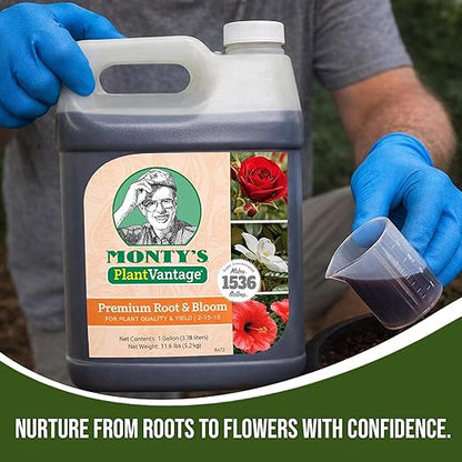 PlantVantage Root & Bloom Liquid Fertilizer - Concentrated Liquid Plant Fertilizer for Strong Roots & Bigger Blooms, Plant Food for Trees, Flowers & Vegetables, Soil or Foliar Application, 1 Gallon